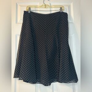 liz & co. Black and White Polka Dot A-Line Skirt